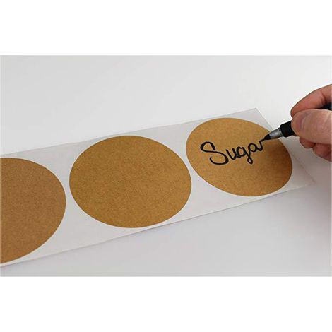 Étiquettes rondes autocollantes en papier kraft - 500 pièces pour emballages de pâtisserie (1/5)
