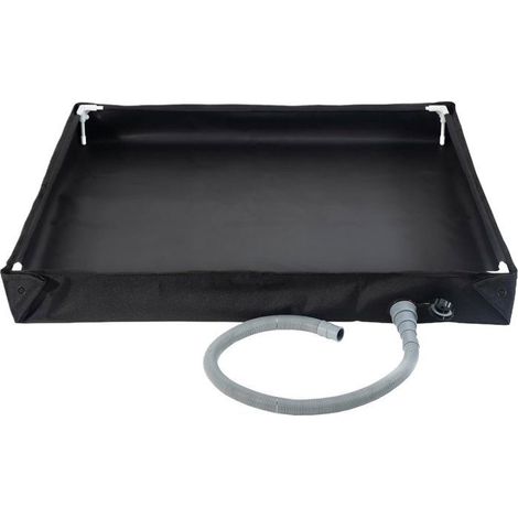 Bac Douche Pliable 80x80cm Portable, Drainage Wilderness Camping Nettoyage Animaux Noir (1/5)