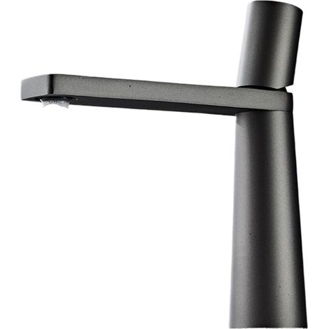 Robinet de lavabo, G1/2, gris, surélevé, monotrou, pour vasque (1/5)