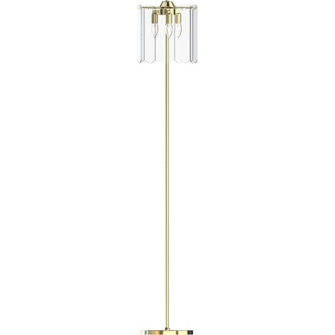 Lampada da terra NIRA Zuma Line oro vetro fumé 145cm (1/3)