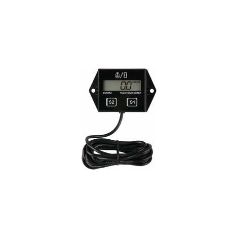 Digital hour meter tachometer with maintenance reminder, replaceable battery, automatic shut-off, for use with ZTR lawnmowers, tractor generators, marine ATVs, snowmobiles, and equipment. (1/5)