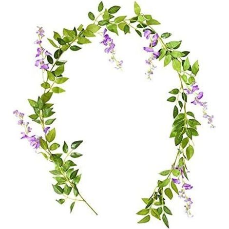 Guirlande de Glycines Artificielles 1.8m - Plantes Grimpantes Fausses Lierre pour Décoration Murale, Arche de Mariage, Tonnelle et Balcon (Fleurs Artificielles Suspendues) (1/3)