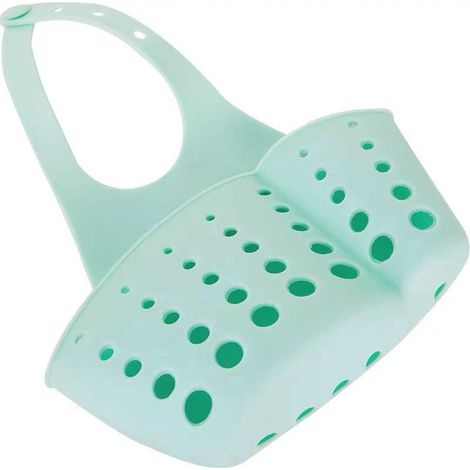 Lot de 2 supports d'égouttoir de cuisine, paniers de rangement pour éponges et évier, étagère bleue (1/5)