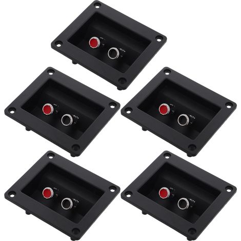 5 Pièces Bornier pour Haut-Parleur Stéréo de Voiture avec Connecteur Carré en Plastique et Alliage, Installation Facile et Design Sûr pour Caisson de Basses Subwoofer (1/5)