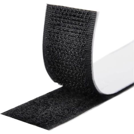 Rubans Adhésifs - 5M - Bande Agrippantes Adhésives - Bande Adhésives Ruban Scratch Hook Loop - Bande Adhésives Autoadhé pour Tous Les Types D'installations Cadre Photo - 16mm - Noir (1/5)