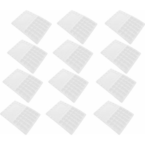 Green Mobility-12 Pcs Cartons D'oufs De Caille 24 Grilles Petite Caille Poule Boîte De Rangement pour Oeufs Empilable Boîte De Transur D'oufs Clair Cas pour Réfrigérateur De Famille (1/5)