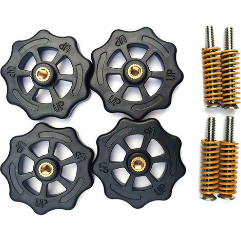 4 tuercas de nivelación manual mejoradas (40 mm de diámetro) + 4 muelles de cama caliente + 4 tornillos M4 x 35 mm para impresora 3D Creality Ender 3 A8 (1/5)