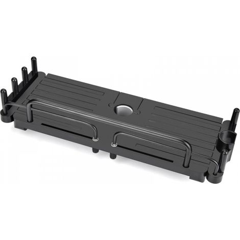 Étagère de douche télescopique sans perçage 32-48 cm, étagère de rangement suspendue pour barre de douche de 18 à 25 mm (noire) (1/5)