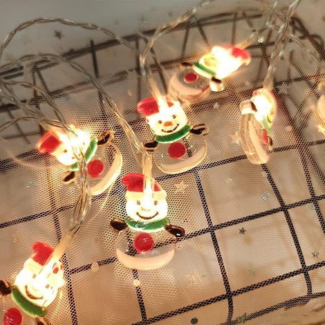Luci natalizie a stringa da 3 m, 20 LED, batterie, per albero di Natale, matrimoni invernali, feste di compleanno. (1/3)