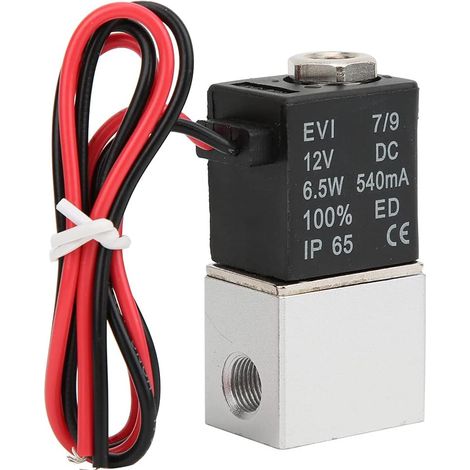Électrovanne en Alliage D'aluminium DC12V, Eau, Air, Vanne à Action Directe pour Usage Industriel (G1/8") (1/4)