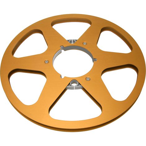 Bobine de bande magnétique vide 1/4 10 pouces en alliage d'aluminium, 6 trous anti-vent, pour enregistrement audio, couleur or. (1/5)