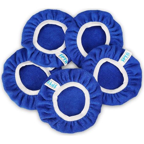 Bonnets de Polissage - Microfibre 125 mm à 150 mm - Pour Polisseuse Orbitale - Usage Automobile et Ménager - 5 Pièces (1/5)