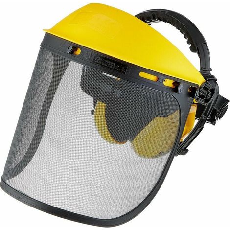 Visière En Maille D'Acier - Protège-Oreilles Réglable - Protection Visage Et Oreilles Pour Travaux Extérieurs - 1 Pièce