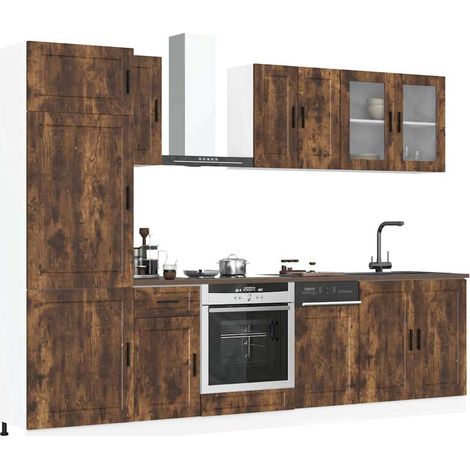 8-tlg. Küchenschrank-Set Porto Räuchereiche Holzwerkstoff (1/5)