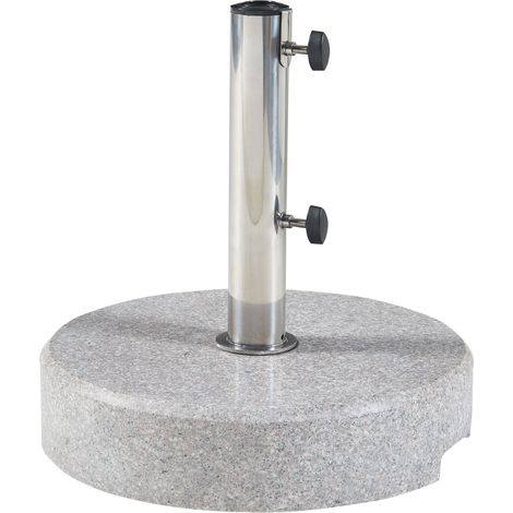 Base rotonda per ombrellone da giardino in granito 38 x 9 cm grigio 030010260