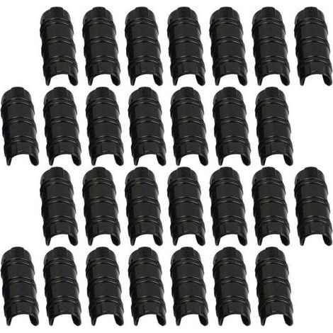 50 Pcs Bâtiments De Jardin Tube Clip PC Serre Cadre Pinces De Tuyau Tube Film Clip pour Serre Bannière Cadre Abris Noir 20Mm (1/4)