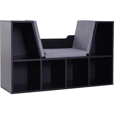 Banc bibliothèque MATARO noir et gris (1/5)