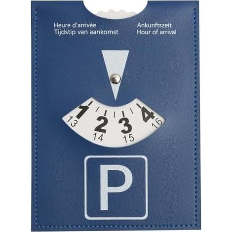 Parking Disc 1 Piece 10 x 13 cm Blue Synthetic Leather Soft Use Car Motorcycle Camper Dashboard Traffic Compliance (1/5)