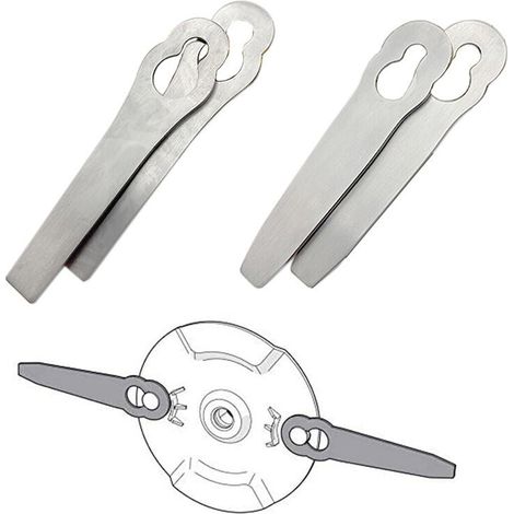 Lames métalliques de tondeuse à gazon sans fil, couteau de coupe à lame de rechange, argent 4 pièces (1/3)