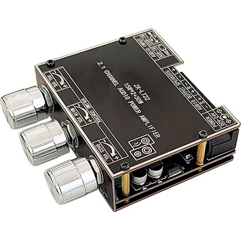 Module amplificateur audio 2.1 canaux avec réglage progressif Bluetooth, 10 effets sonores et panneau de carte d'amplificateur audio.