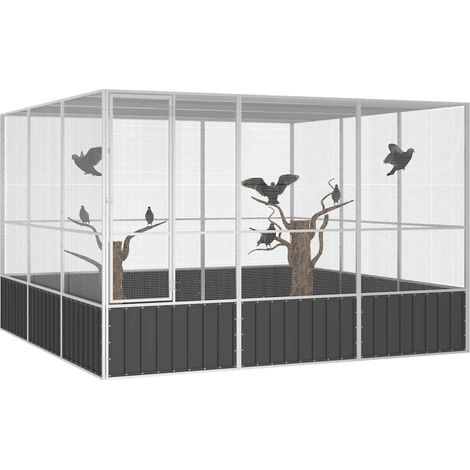 Cage à oiseaux Anthracite 302,5x324,5x211,5 cm Acier galvanisé (1/5)