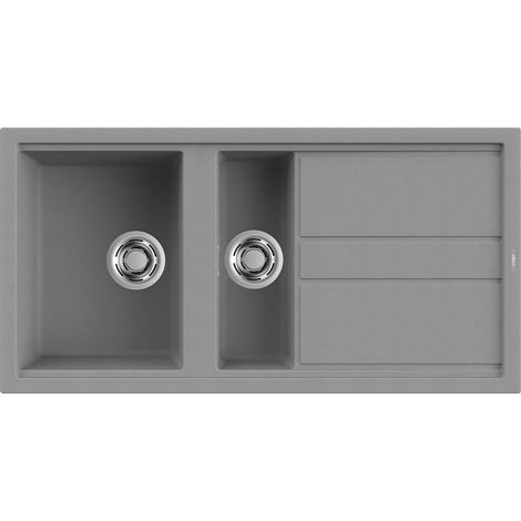 Lavello Elleci Incasso 2 vasche 100 x 51 Best 475 Granitek Grigio Cemento LGB47548 (1/3)