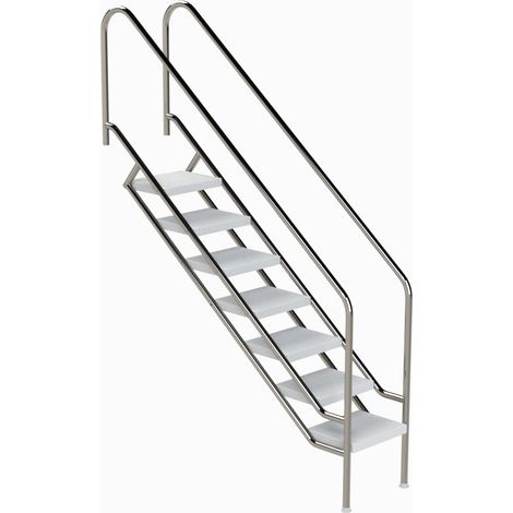 Eichenwald Pooltreppe Modell 08.1 Miami Beckentiefe 1799mm Ausladung 1838mm 7 ABS-Stufen