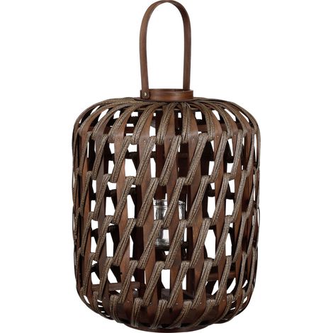 Mica Windlicht Helios dunkelbraun Polyester Ø 42 x 55 cm Laterne (1/3)