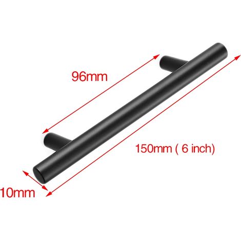 Poignée droite en forme de T pour porte de cuisine (15 cm), quincaillerie pour meubles en acier inoxydable (1/5)