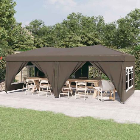 Tente de réception pliable avec parois Taupe 3x6 m (1/5)