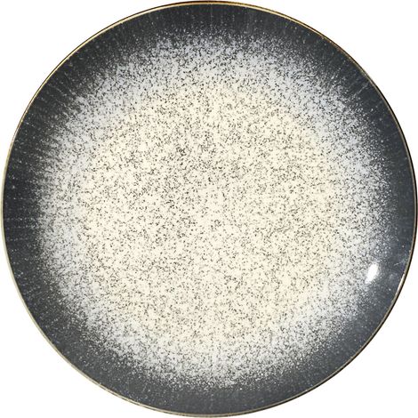 Service de Vaisselle 12 Pièces en Céramique Comprenant 4 Assiettes Creuses 4 Assiettes Plates et 4 Assiettes à Dessert Design Élégant et Raffiné Blanc Gris (1/5)
