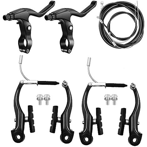 Hmfmdy Kit de frein de vélo, kit de frein pour la plupart des vélos, VTT, frein hybride universel avant et arrière, kit de leviers de câble d'étrier de frein, clé à vis multi-outils (1/5)