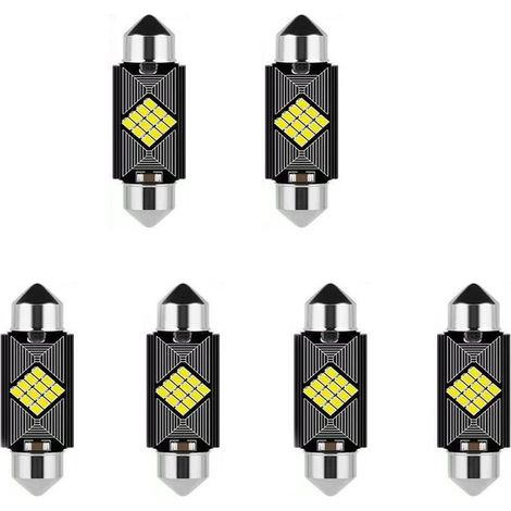 6pcs Feston 41mm C5W C10W LED Dôme de Voiture Ampoule Compatible for CANBUS Aucune Erreur Auto Intérieur Lampe de Lecture Blanc Feux de signalisation (1/5)