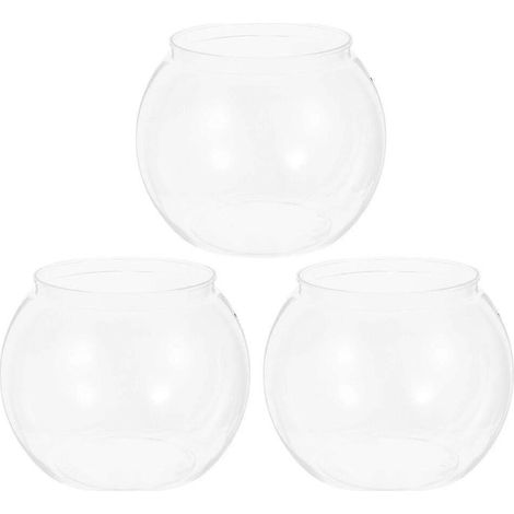 Lot de 3 bols d'aquarium transparents en plastique pour petits poissons (1/2)