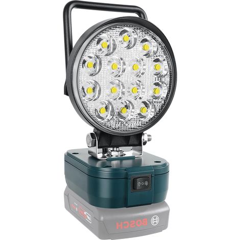 Projecteur Led Rechargeable 42W Pour Batterie 18V Sans Fil  Portable Phare de Travail LED 4200LM Lampe pour Chantier Garage Camping Randonnée Pêche, USB (1/5)