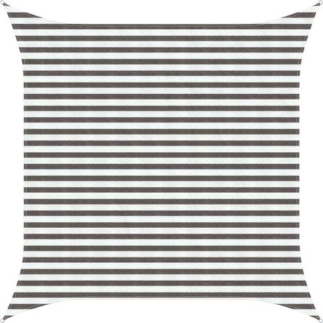Voile d'ombrage gris clair et blanc 3 x 3 mètres en PEHD (1/5)