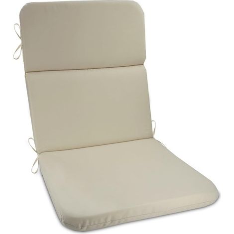 Coussins pour chaises de Jardin, Coussin Chaise Jardin Dossier Haut, Coussin Chaise Jardin pour Chaise, Fauteuil ou transat de Jardin, terrasse ou Balcon 53  112  5 cm (Beige) (1/5)