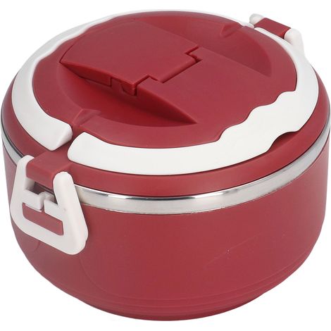 Boîte Bento Japonaise en Acier Inoxydable - Boîte Repas Isotherme Portable pour École et Bureau - Modèle Simple Couche Rouge