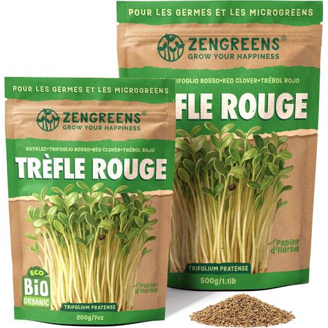 Graines à germer bio Trèfle Rouge 200 g pousses et micro-pousses (1/5)