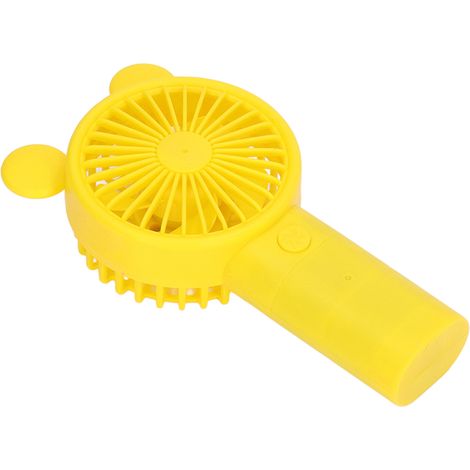 Ventilateur portable en plastique, batterie USB, double entraînement par batterie lithium intégrée, mini ventilateur de bureau pour l'été, jaune (1/5)