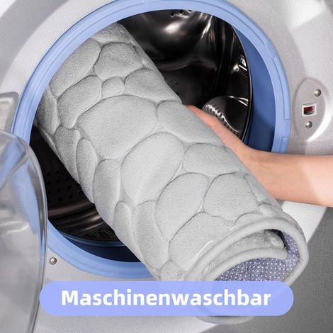 Tappetino da bagno - in memory foam, assorbente, antiscivolo, decorativo, adatto per bagno e soggiorno, grigio chiaro, 40x60 cm (1/2)
