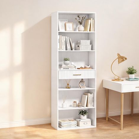 Meuble de rangement de bureau blanco en MDF 60 x 24 x 182 cm (1/5)