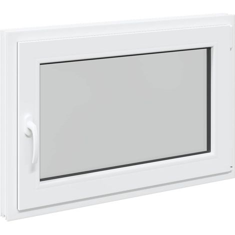 vidaXL Fenêtre de sous-sol RISOR 90 x 50 cm PVC et verre Blanc