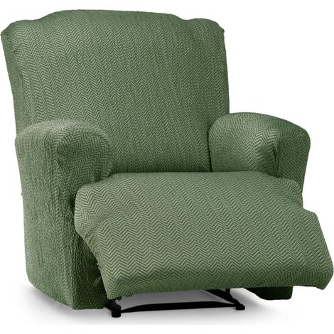 Housse de Fauteuil Extensible Relax inclinable 1 Place Bleu Design Luz (1/5)