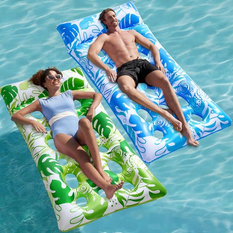 Bouées Gonflables pour Piscine, 2 pièces Grandes Bouées XL, Matelas Flottant avec Appui-tête pour Adultes, Tapis Flottant pour Lac, Plage, Piscine, Amusement Aquatique