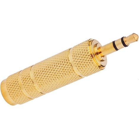 ADAPTADOR JACK 3.5 ENCHUFE 6.3 ESTÉREO DORADO