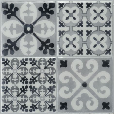 Selbstklebende Wandfliesen x4, 22,86 x 22,86 cm - Smart Tiles Vintage Bartoli Klebefliesen 3D Fliesenaufkleber für Bad & Küche