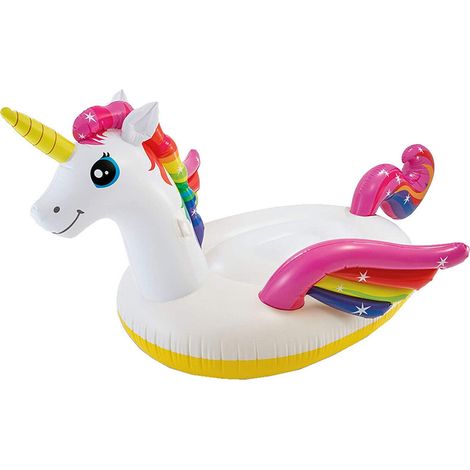 ISOLA INTEX MATERASSINO GONFIABILE UNICORNO BIANCO 287 X 193 X 165 CM (1/10)