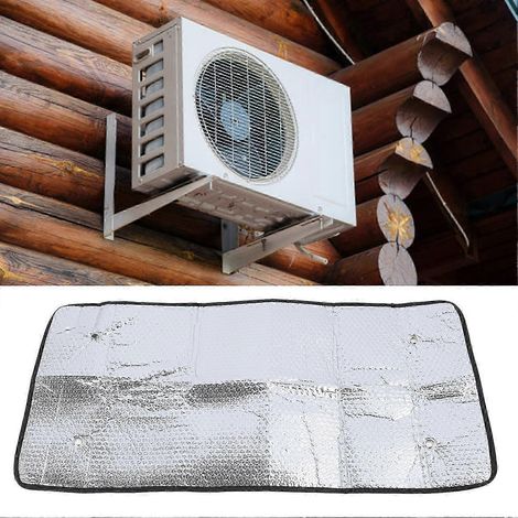 Housse de protection pour climatiseur de fenêtre, imperméable, résistante au soleil et isolante thermique, en feuille d'aluminium, pour unité extérieure de climatiseur. (1/5)