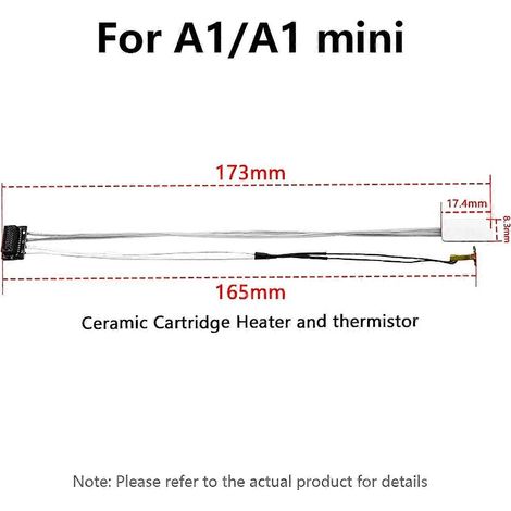 Keramisches Heizelement und Thermistor für Bambu lab A1/A1 mini 3D-Drucker Zubehör mit integriertem Thermistor (1/3)